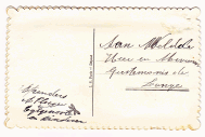 Geborduurd kaartje aan fam. Adriaan Jan Cornelis MG (1862-1939)